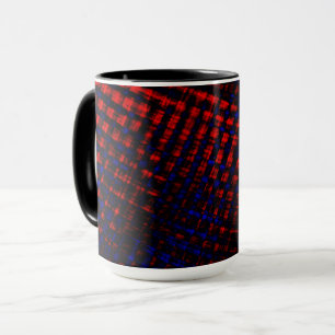 Riscos cruzados vermelho e azul tasse