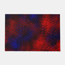 Riscos vermelhos cruzados e fundo azul? fußmatte