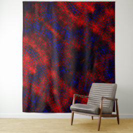 Riscos vermelhos cruzados e fundo azul? wandteppich