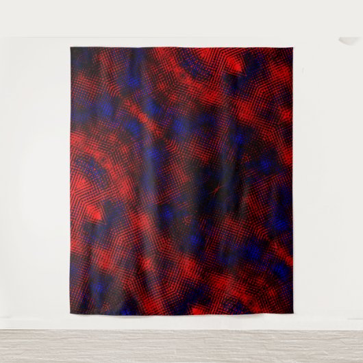 Riscos vermelhos cruzados e fundo azul? wandteppich (Vorderseite)