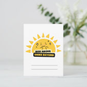 Rise Above Shine Beyond Cute Sun Postcard Postkarte (Stehend Vorderseite)