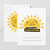 Rise Above Shine Beyond Cute Sun Postcard Postkarte (Vorne/Hinten)