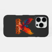 Rise Again Phoenix – Fire Rebirth Motivational iPhone Hülle (Rückseite (Horizontal))