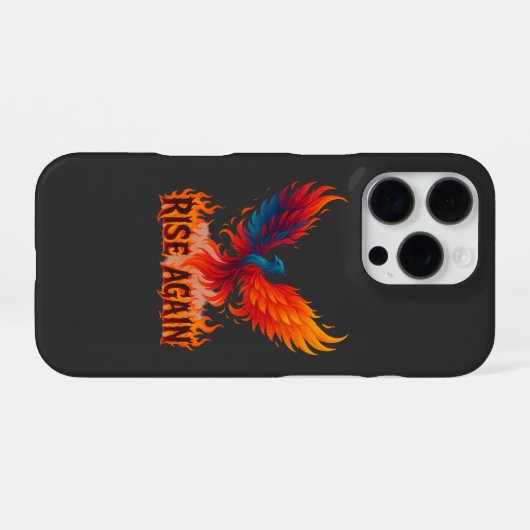 Rise Again Phoenix – Fire Rebirth Motivational iPhone Hülle (Rückseite (Horizontal))