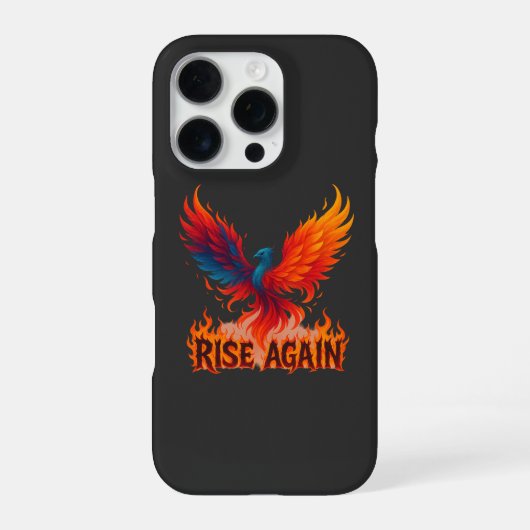 Rise Again Phoenix – Fire Rebirth Motivational iPhone Hülle (Rückseite)