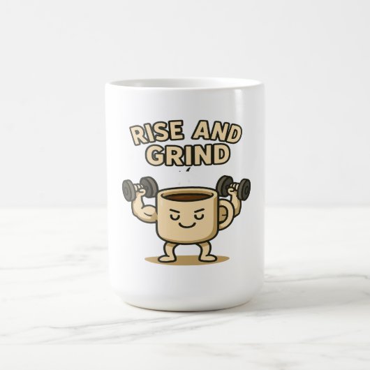 Rise and Grind Coffee Mug- Funny Gym Motivation Kaffeetasse (Mittel)