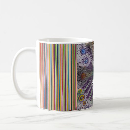 “Rise and Shine – Abstract Rainbow Power Mug” Kaffeetasse (Links)