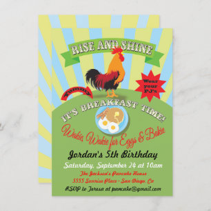 Rise and Shine Breakfast Geburtstagsparty Einladun Einladung