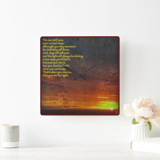 Rise and Shine Clock Quadratische Wanduhr (Zuhause)