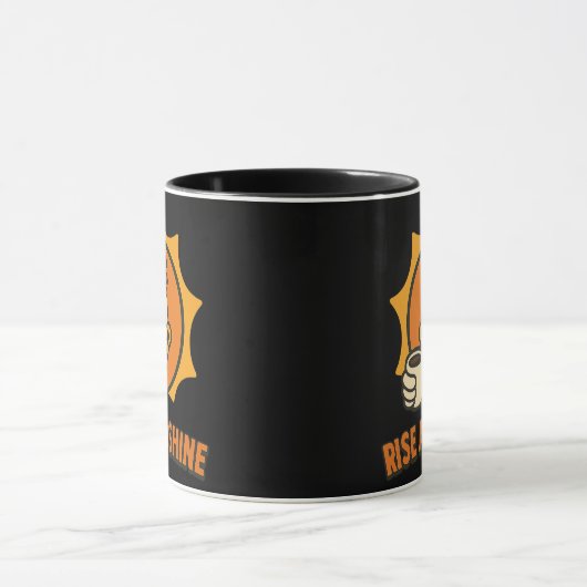 Rise and Shine - Crazy Coffee Rooster Design Tasse (Zentrum)