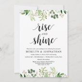Rise and Shine, Grüne Post Wedding Brunch Einladung (Vorderseite)
