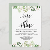 Rise and Shine, Grüne Post Wedding Brunch Einladung (Vorne/Hinten)