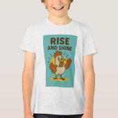 Rise and Shine Happy Chicken Tri-Blend Shirt (Vorderseite)