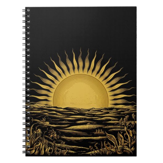 Rise and Shine Notebook - Sunrise Graphic- Morning Notizblock (Vorderseite)