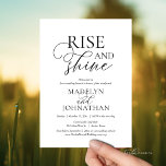 Rise and Shine, Post Hochzeit Brunch Celebration Einladung<br><div class="desc">Mit unserer lässigen zeitgenössischen Schwarz-Weiß-Design Hochzeitsfeier Einladungskarte geben Sie Ihr Glück immer wieder im Stil (Aufstieg und Glanz) bekannt. Unsere Einladungskarte "Happily Ever After Party Celebration" ist ideal für Paare, die sich entschieden haben, ein Party zur Feier ihrer Gewerkschaft zu veranstalten und wollen. Mit seinem ausgeklügelten und spielerischen Design wird...</div>