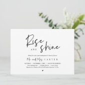 Rise and Shine, Post Hochzeit Brunch Feier Einladung (Stehend Vorderseite)