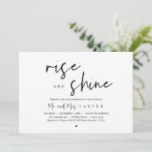 Rise and Shine, Post Hochzeit Brunch Feier In Einladung (Stehend Vorderseite)
