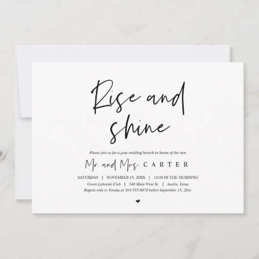 Rise and Shine, Post Hochzeit feiern Einladung (Vorderseite)