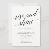 Rise and Shine Wedding Brunch Modernes Skript Einladung (Vorderseite)