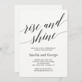 Rise and Shine Wedunch Modernes Script Einladung (Vorne/Hinten)