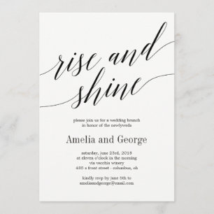 Rise and Shine Wedunch Modernes Script Einladung