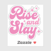 Rise and Slay Funny Girl Custom-Cut Vinyl Aufkleber (Blatt)