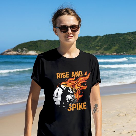 Rise and Spike Funny Volleyball T - Shirt