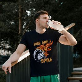 Rise and Spike Funny Volleyball T - Shirt