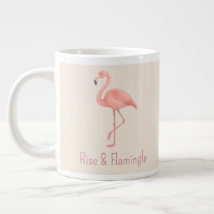 Rise & Flamingle Flamingo - sanft beige tropisch Jumbo-Tasse