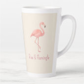 Rise & Flamingle Flamingo - sanft beige tropisch Milchtasse (Rechts)