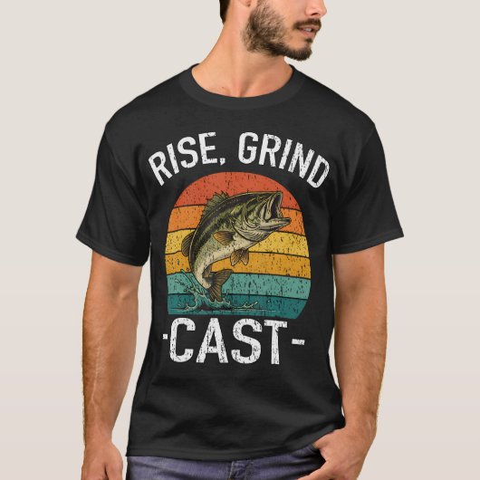Rise Grind Cast Angler Fischflüsterer T-Shirt (Vorderseite)
