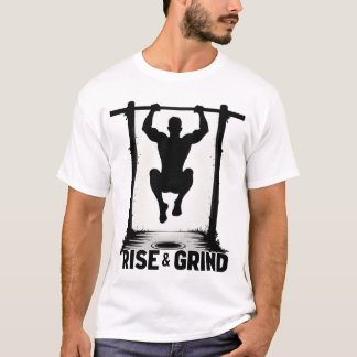 Rise & Grind | Intense Calisthenics Pull-Up Silhou T-Shirt