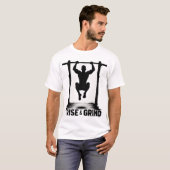 Rise & Grind | Intense Calisthenics Pull-Up Silhou T-Shirt (Vorne ganz)