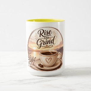 Rise & Grind Lustiger Kaffeeliebhaber Tasse