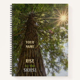 RISE Inspirationelles Foto von Sequoia zum Himmel Notizblock