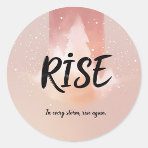 Rise Love Simple Modern Script 2 Foto-Schneekugeln Runder Aufkleber