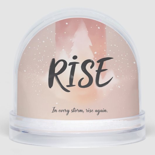 Rise Love Simple Modern Script 2 Photo Snow Globes Schneekugeln (Vorderseite)