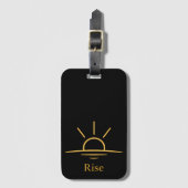 Rise — Minimalist Sunrise Gepäckanhänger (Vorderseite Vertikal)