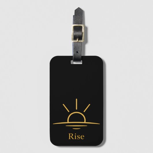 Rise — Minimalist Sunrise Gepäckanhänger (Vorderseite Vertikal)