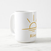 Rise — Minimalist Sunrise Kaffeetasse (Vorderseite Links)