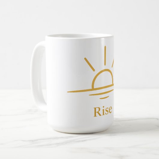 Rise — Minimalist Sunrise Kaffeetasse (Vorderseite Links)