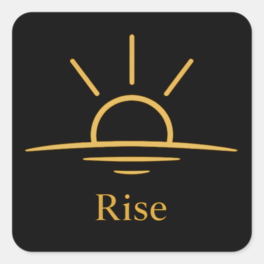Rise — Minimalist Sunrise Quadratischer Aufkleber (Vorderseite)