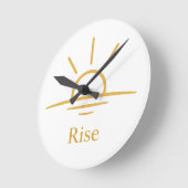 Rise — Minimalist Sunrise Runde Wanduhr (Winkel)