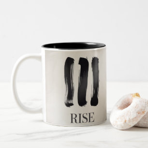 Rise Motivations-Kaffeetasse mit minimalistischer Zweifarbige Tasse
