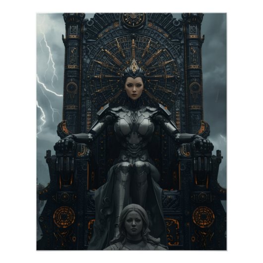  Rise of the AI Empress: Sci fi Cyberpunk Poster (Vorderseite)