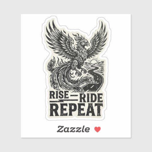 Rise Ride Repeat Phoenix Straßenaufkleber Aufkleber (Blatt)