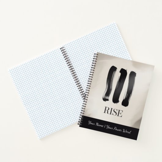Rise Self-Growth Journal with Minimal Brush Art Notizblock (Innenseite)
