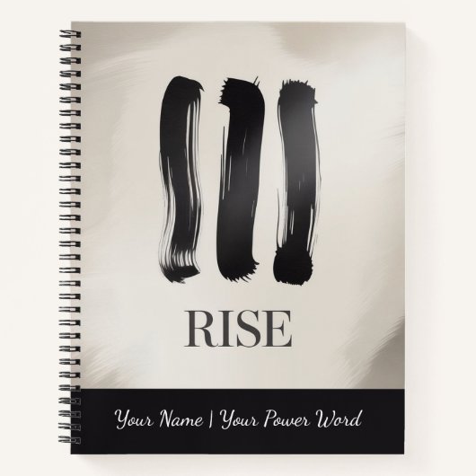 Rise Self-Growth Journal with Minimal Brush Art Notizblock (Vorderseite)
