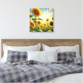 Rise. Shine. Bloom. Stretched Canvas Print Leinwanddruck (Insitu (Schlafzimmer))