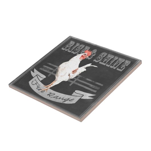 Rise & Shine Rooster Fliese (Seite)